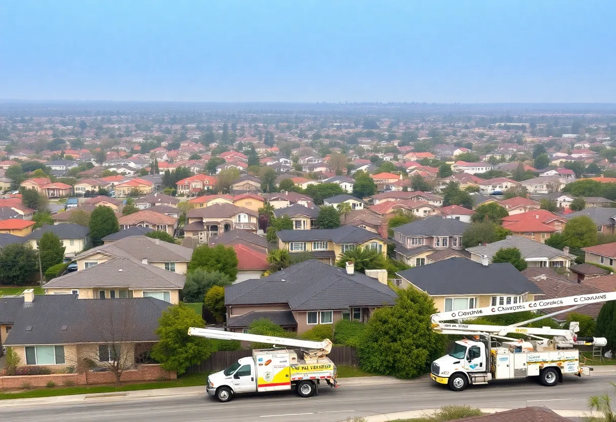 Utility trucks responding to power outages in San Diego neighborhoods