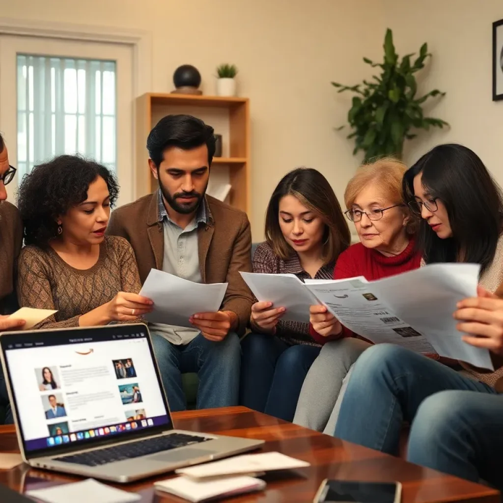 Residents reviewing Amazon receipts for tax overcharges