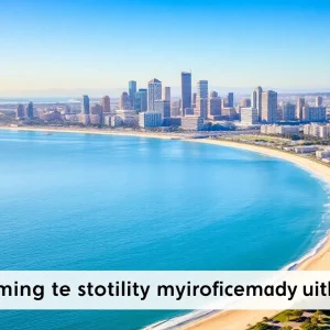 Panoramic view of San Diego skyline and beaches