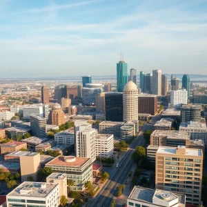 Aerial view of San Diego with a focus on tech startups