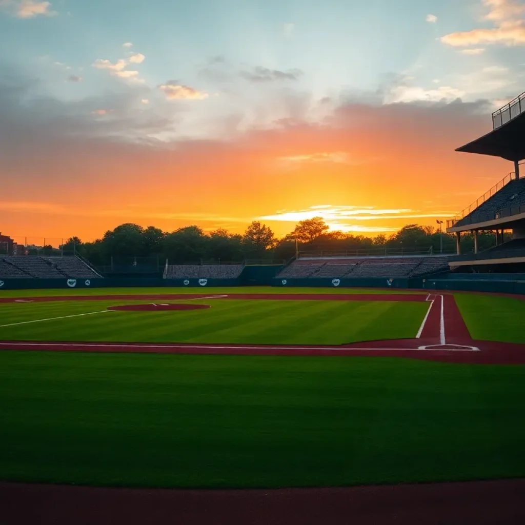 Sunset over San Diego State baseball field