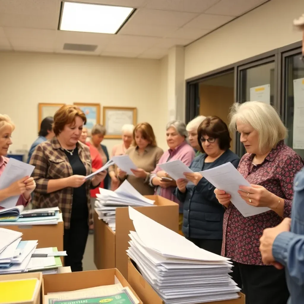 Residents inquiring about waste collection services in San Diego.