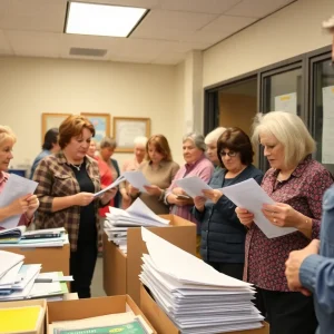 Residents inquiring about waste collection services in San Diego.