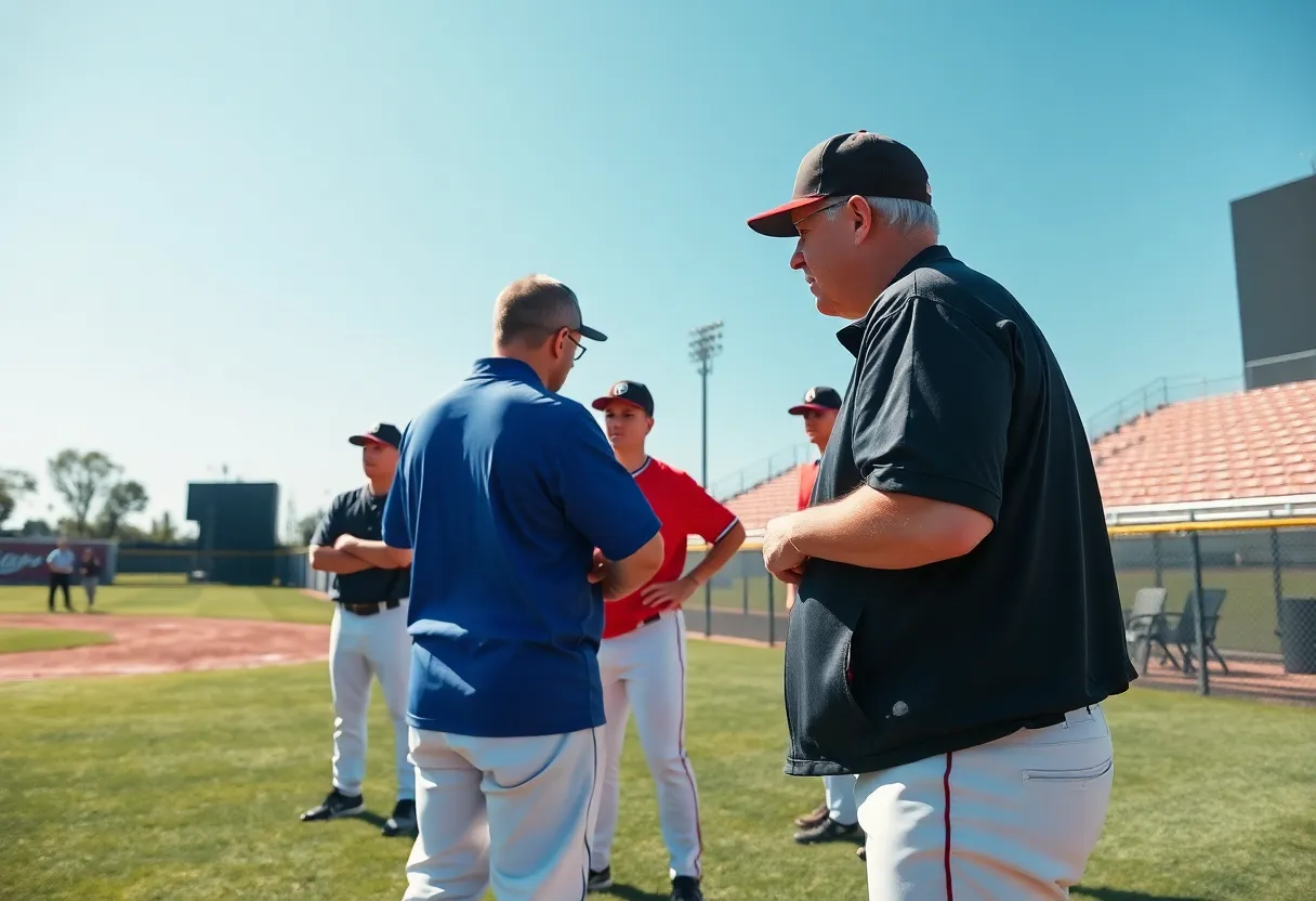 SDSU baseball team training session on the field
