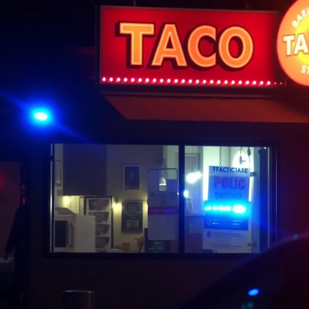 Police presence outside a taco shop in San Diego after a shooting.