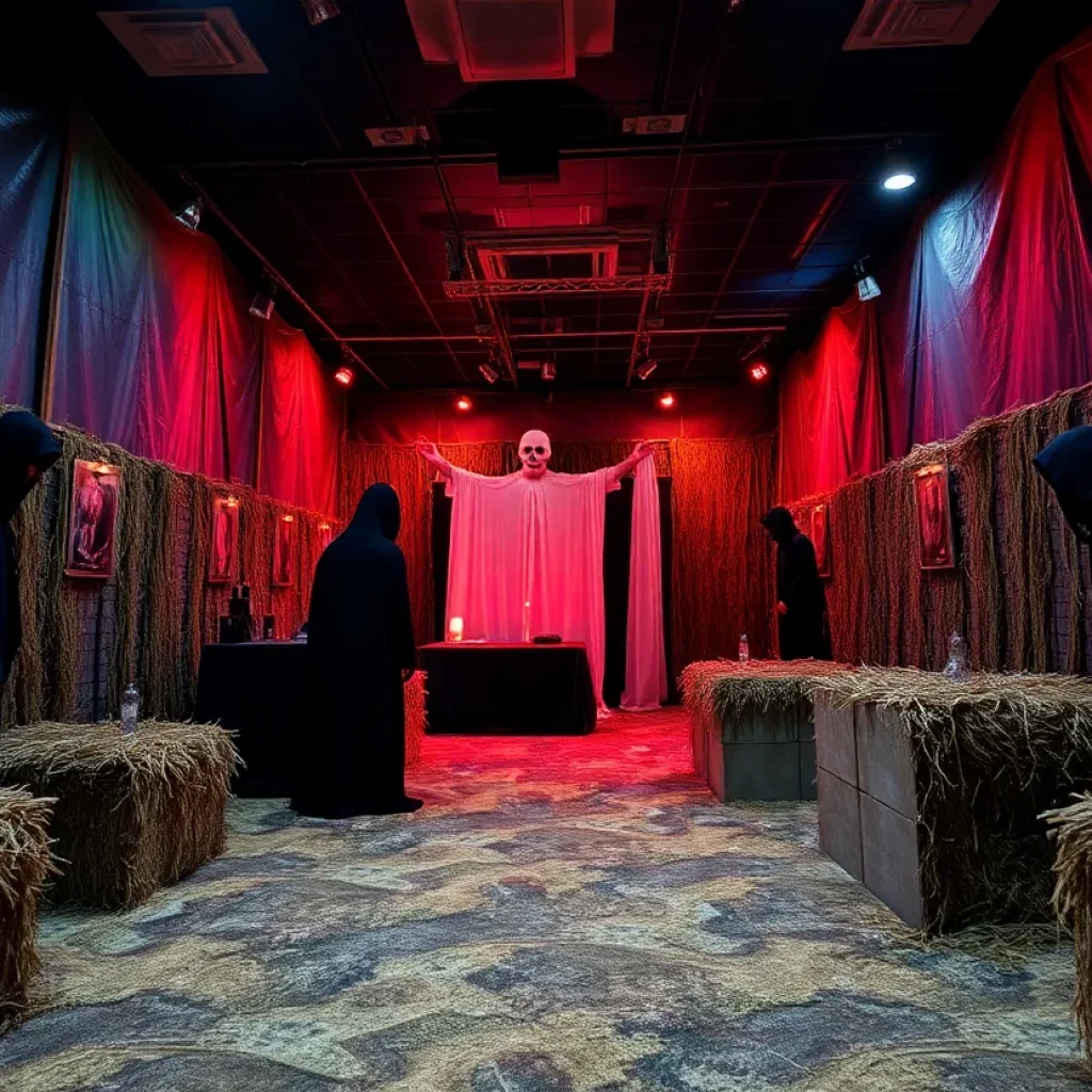 Eerie maze setup from Shudder's horror activation at San Diego Comic-Con