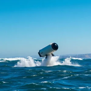 SpaceX Dragon capsule splashing down in the Pacific Ocean near San Diego
