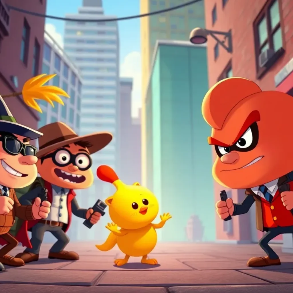 An animated heist scene from The Bad Guys 2