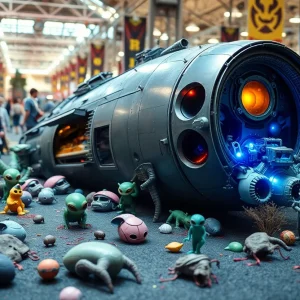 A crash-landed spaceship at San Diego Comic-Con event