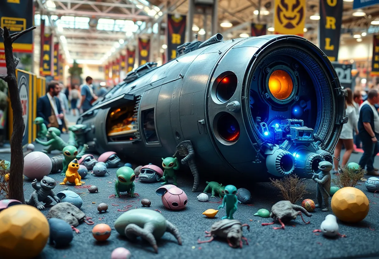 A crash-landed spaceship at San Diego Comic-Con event