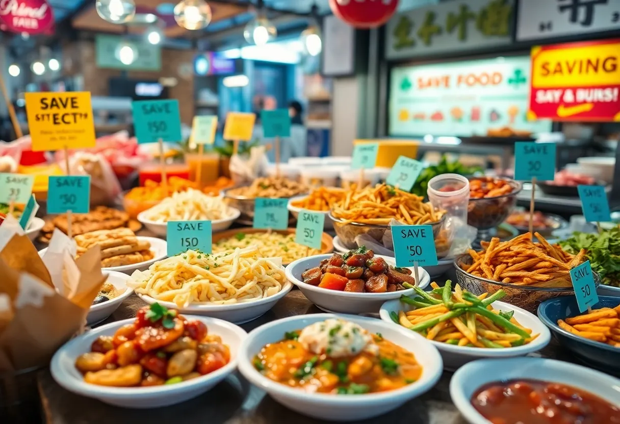 Image showcasing a variety of discounted meals from local San Diego restaurants.