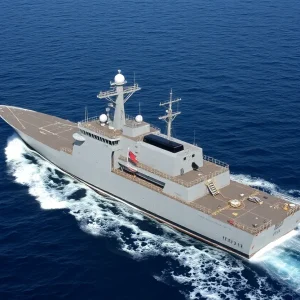USS Pierre, the final Independence-class littoral combat ship, during sea trials