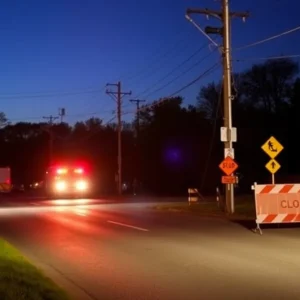 Emergency response at a utility pole crash site in Vista.