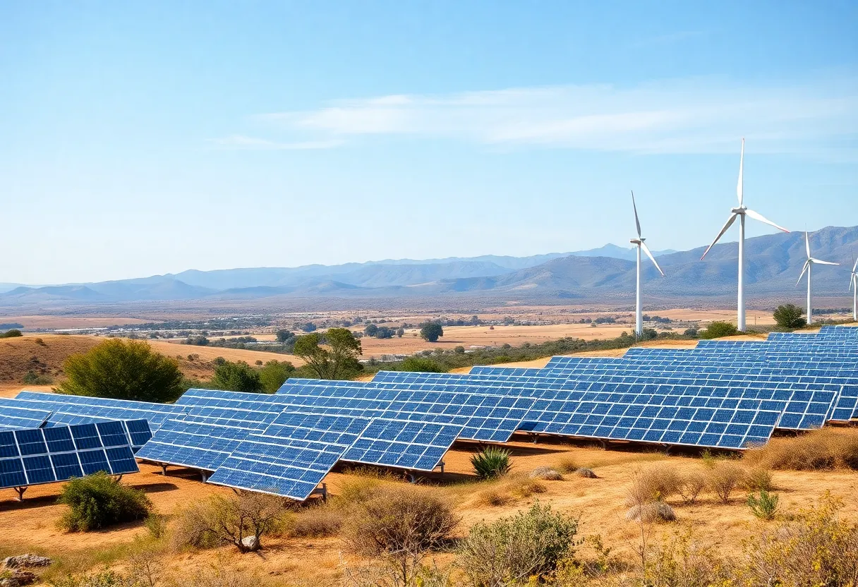 Landscape of California showcasing renewable energy sources