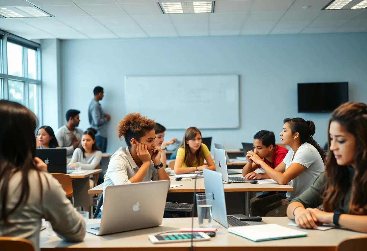 Students in a California community college classroom