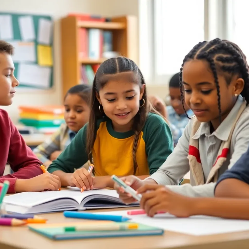 Students engaging in classroom activities highlighting educational programs in California.