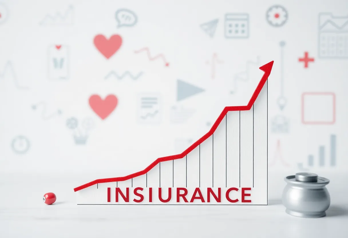 Graph depicting rising health insurance costs in California