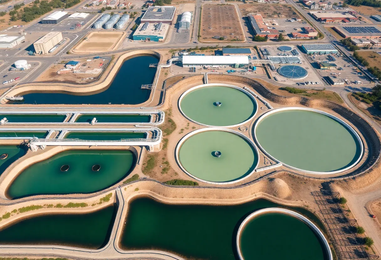 Aerial view of water infrastructure in Southern California