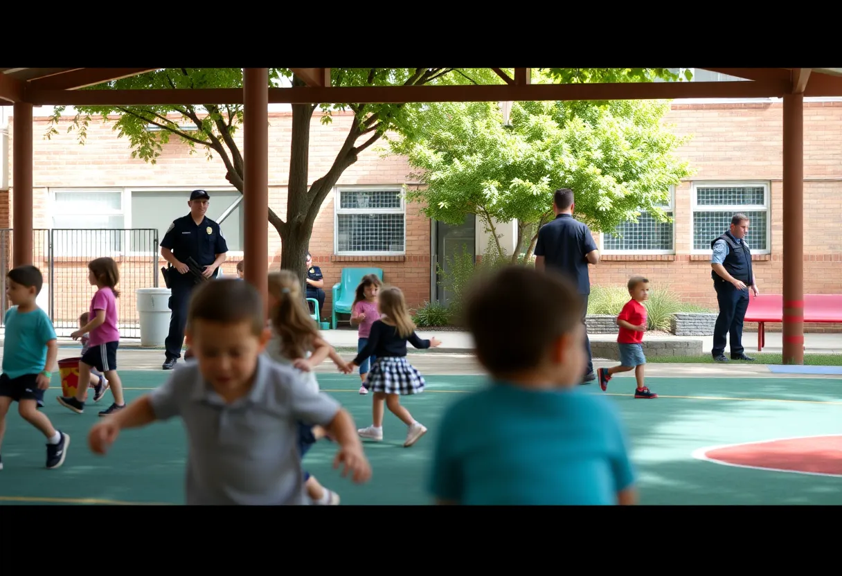 Children playing at Camarena Elementary School playground