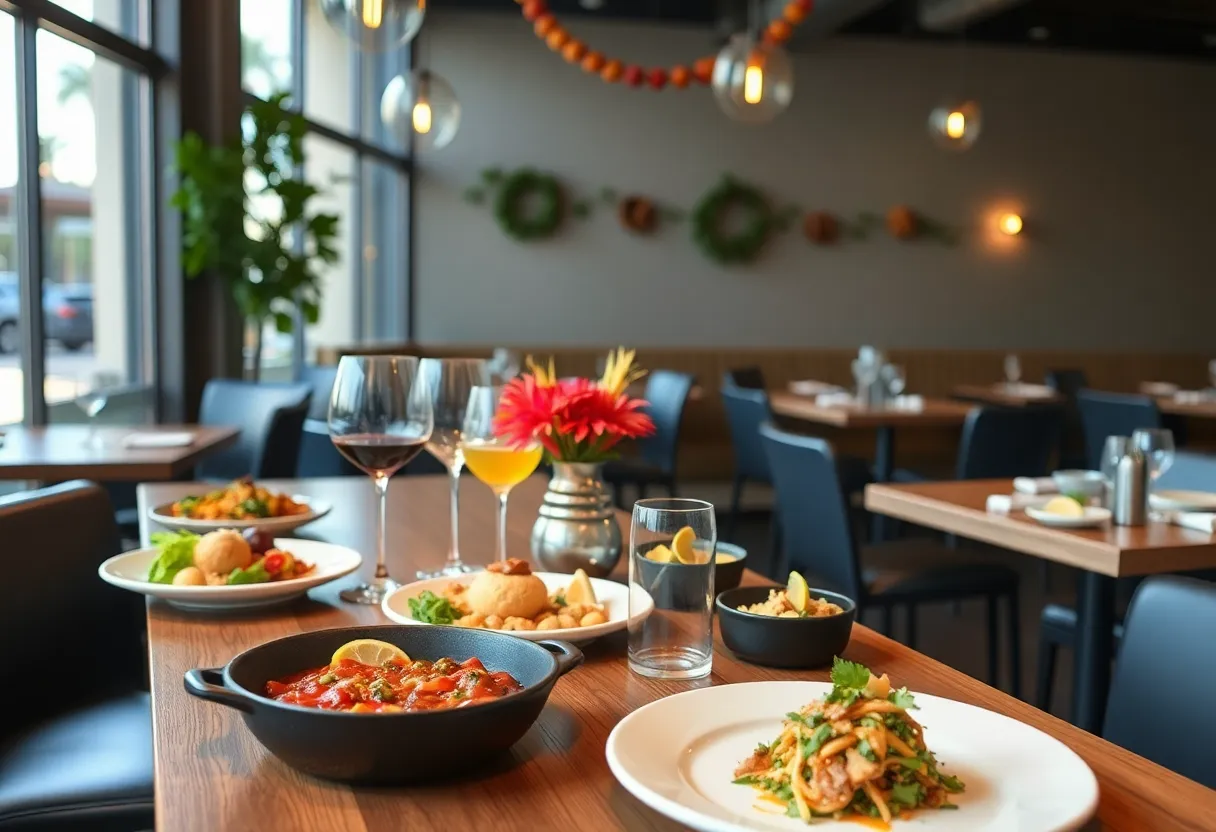 A beautiful spread of diverse dishes from San Diego's vibrant restaurant scene