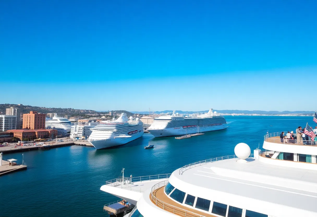 Disney Cruise Line ship docked at San Diego port