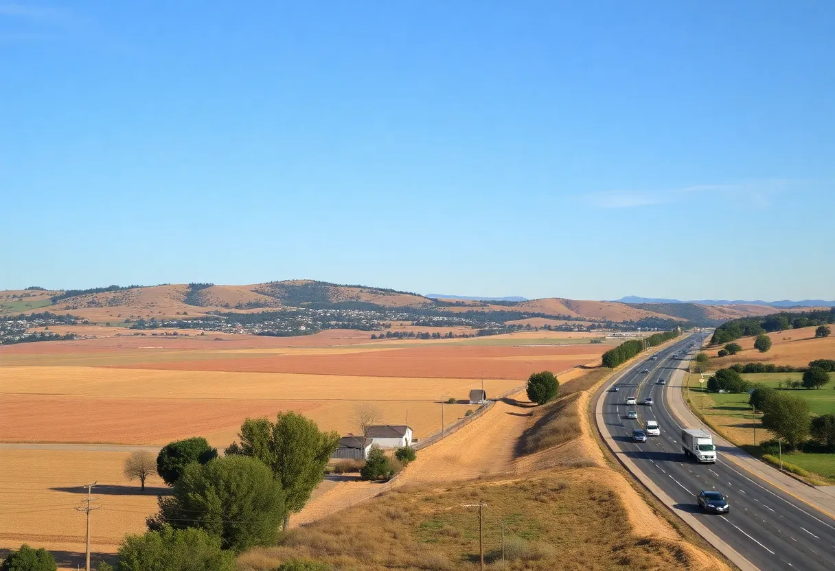 View of rural roadways in El Dorado County affected by traffic mitigation fees.