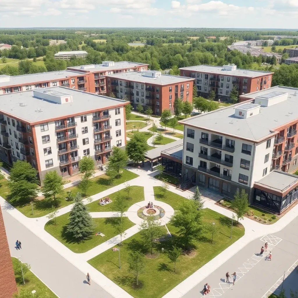 Architectural rendering of Evolve Student Housing at San Diego State University