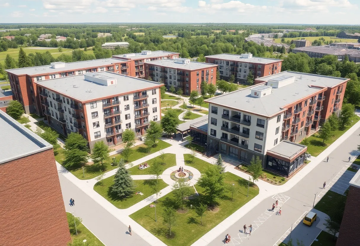 Architectural rendering of Evolve Student Housing at San Diego State University