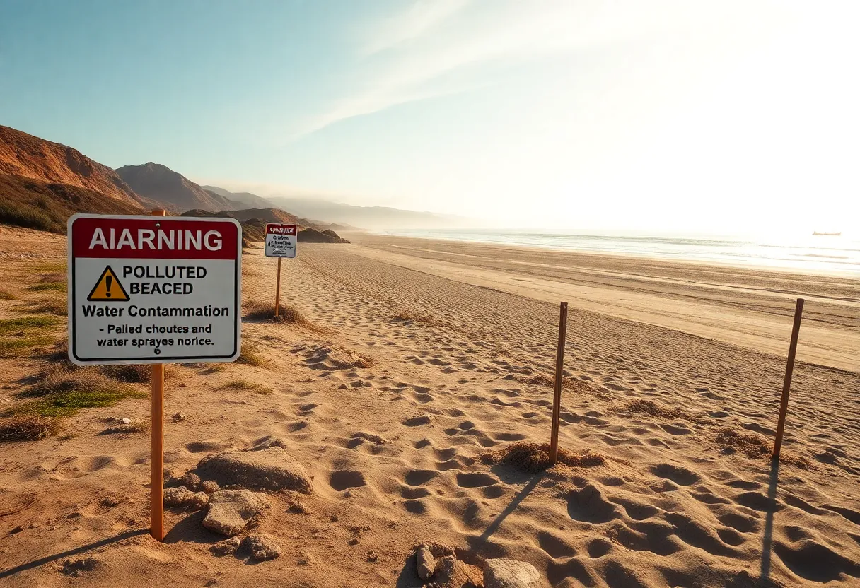 Closed beach at Imperial Beach due to sewage contamination