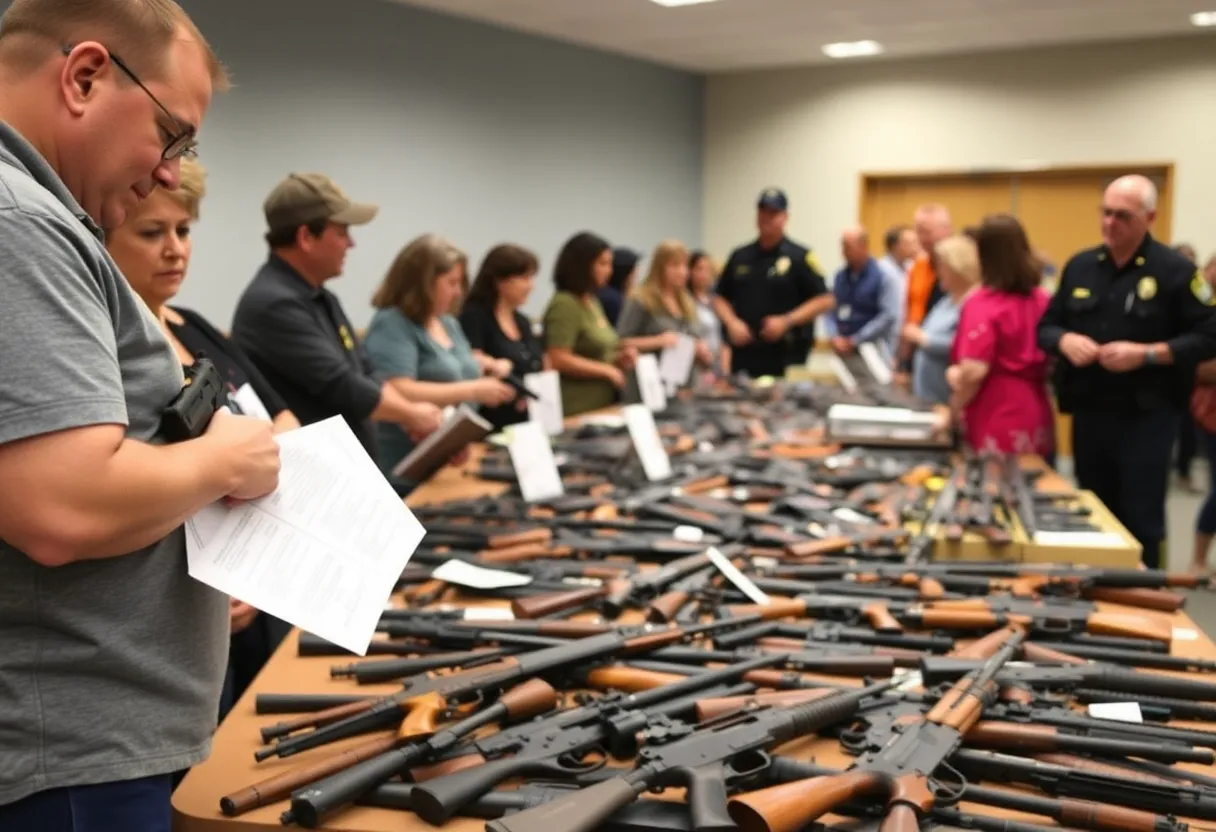 Community members participating in La Mesa gun buyback event