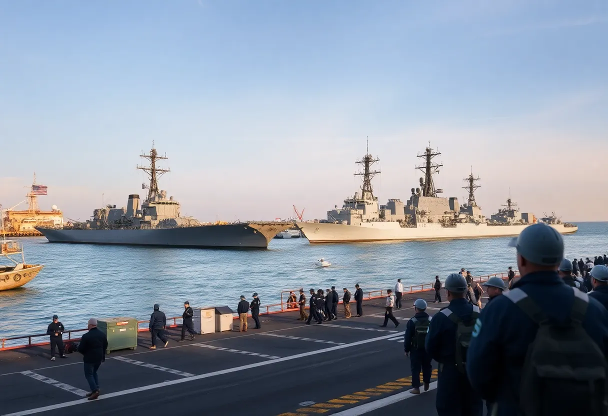 Naval Base with Navy Personnel