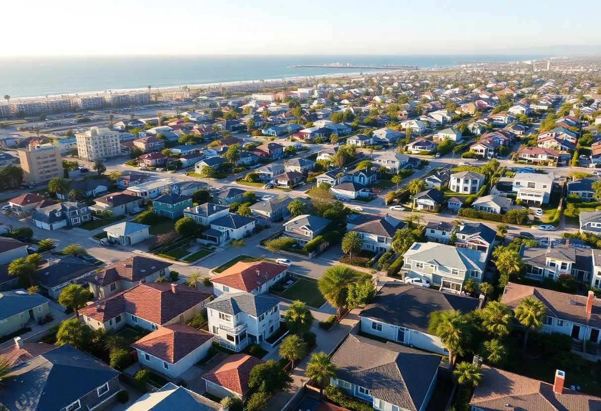 Aerial view of Pacific Beach housing development site