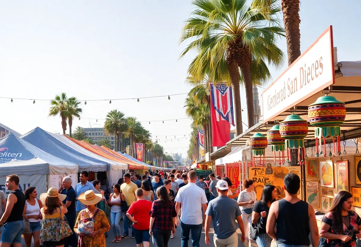 Cultural festival in San Diego with performances and local art.