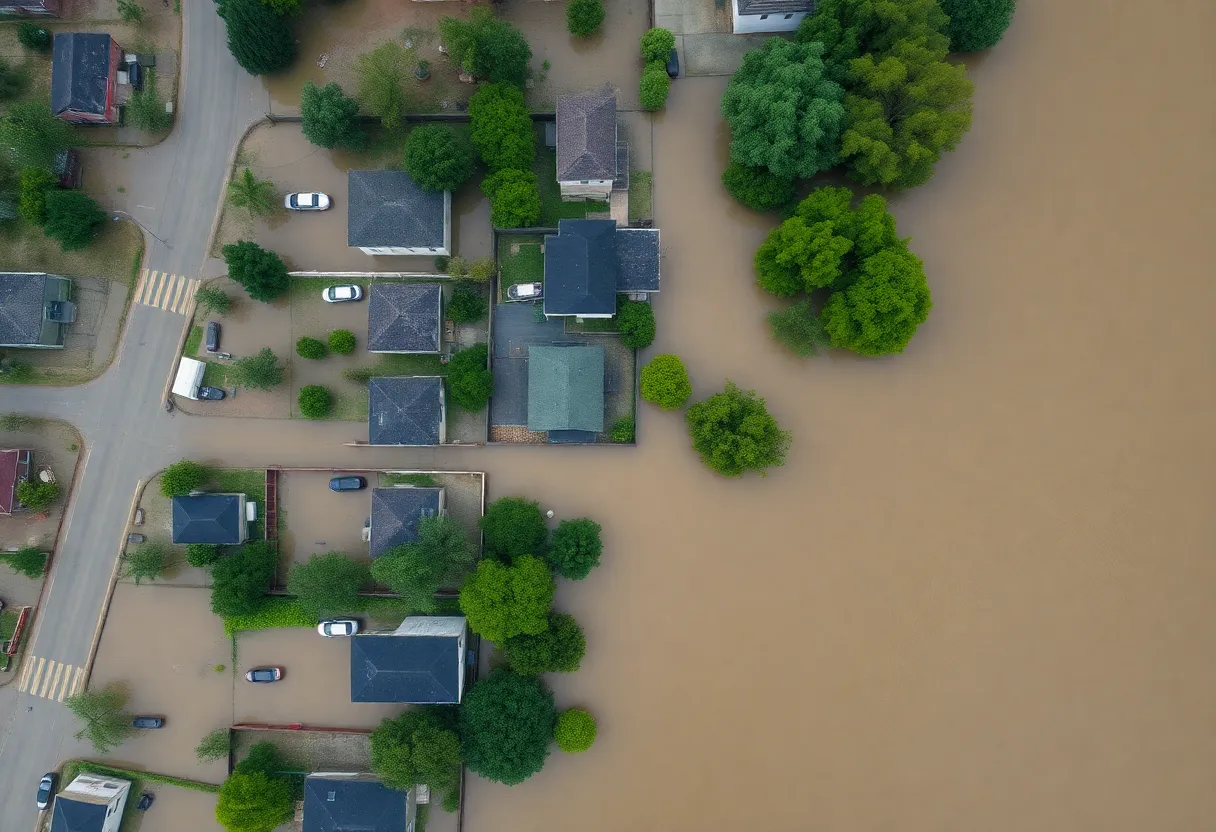 Flooded neighborhoods in San Diego