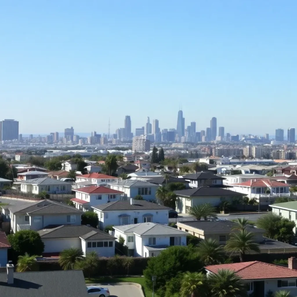 Panoramic view of San Diego skyline featuring residential and commercial properties