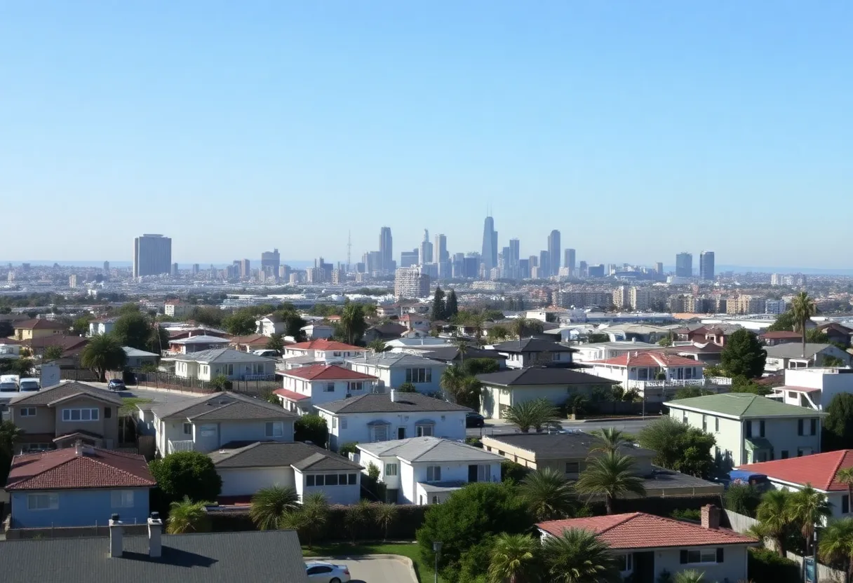 Panoramic view of San Diego skyline featuring residential and commercial properties