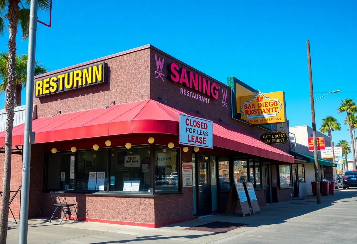 Closed restaurant sign in San Diego