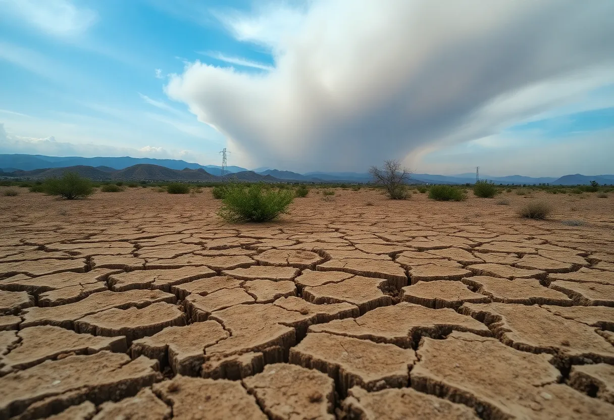 Drought-affected landscape in San Diego County with wildfire risks.