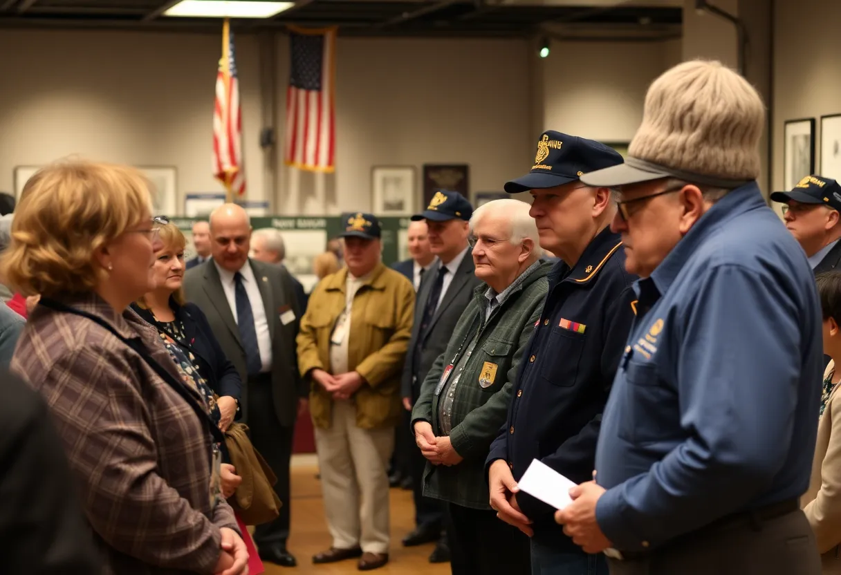 Event celebrating World War II veterans at the San Diego Air & Space Museum.