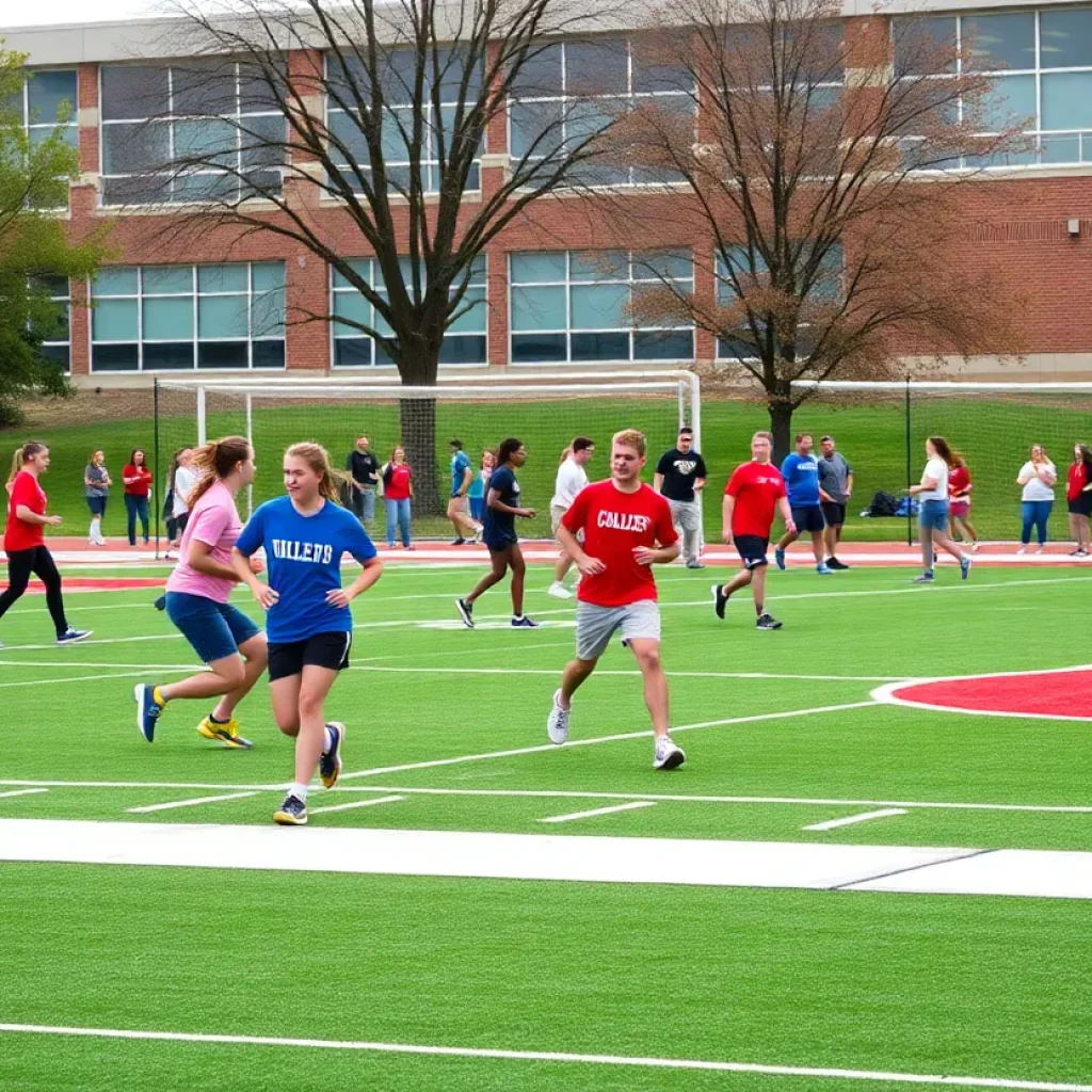 Students participating in athletic activities at SDSU