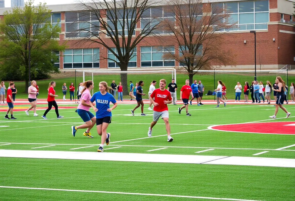 Students participating in athletic activities at SDSU