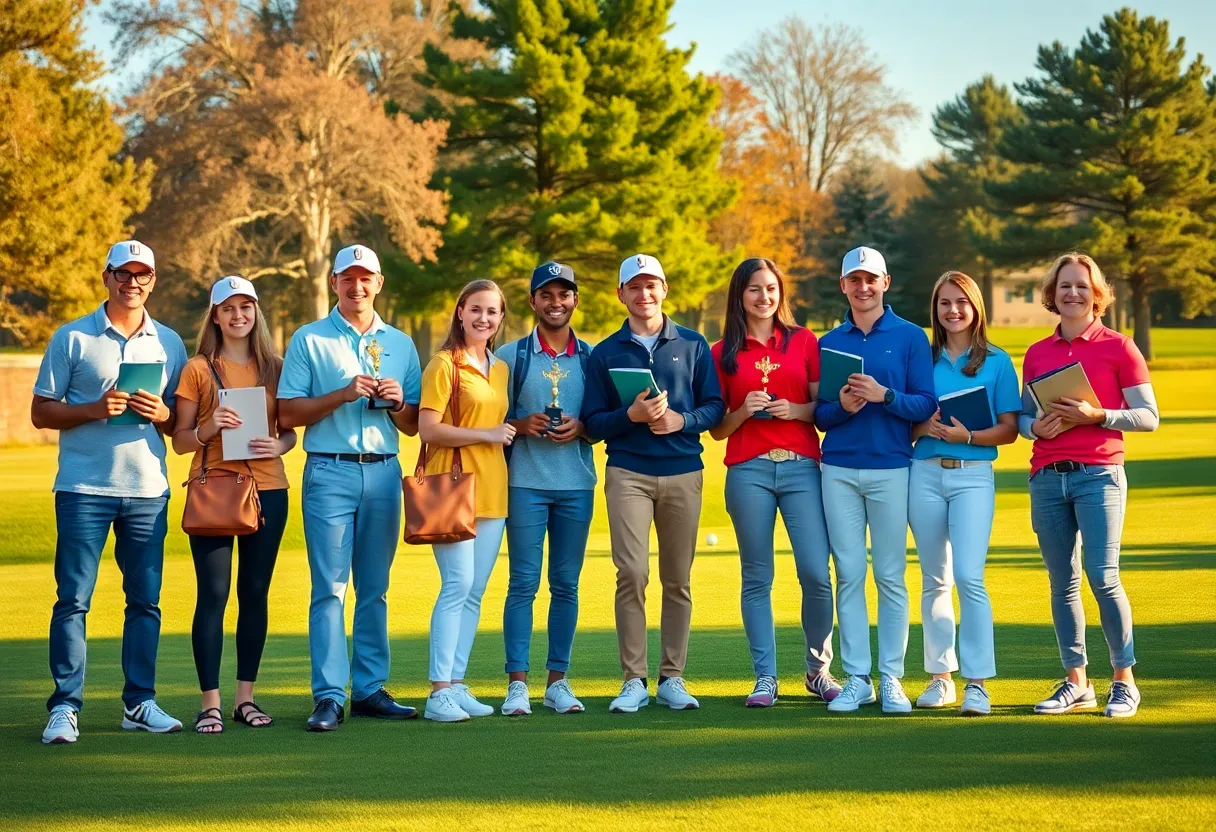 Celebration of SDSU golf team members recognizing their academic and athletic achievements