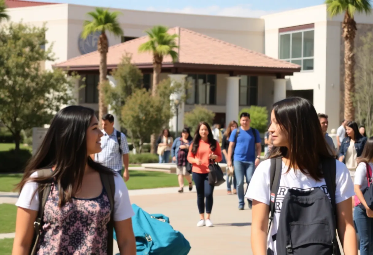 Students engaging in activities at SDSU Imperial Valley campus