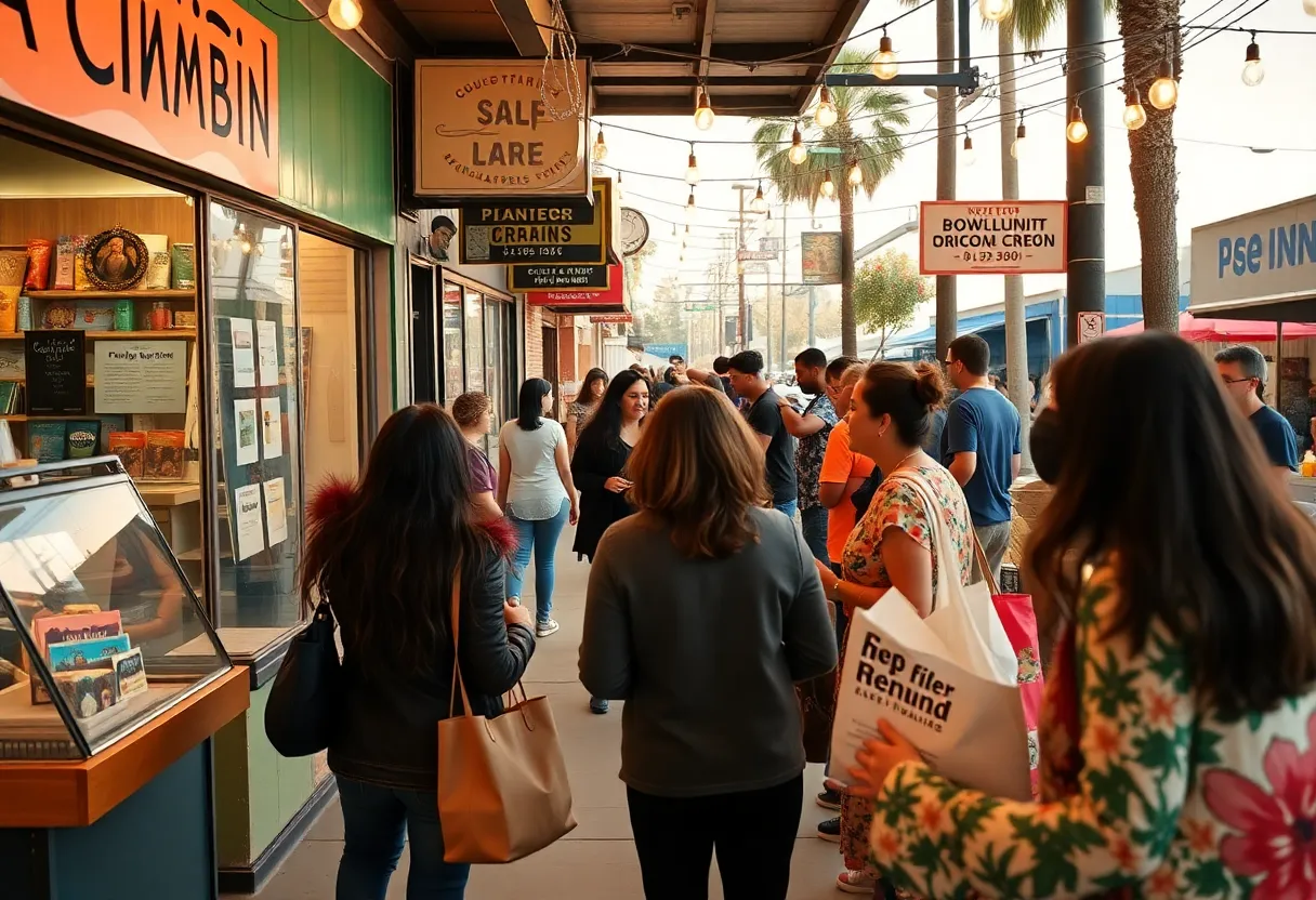 Community members supporting small businesses in Los Angeles after wildfires