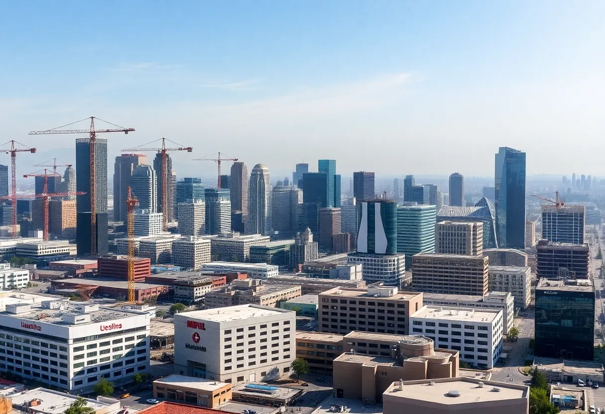 Skyline of Southern California showcasing various industries.