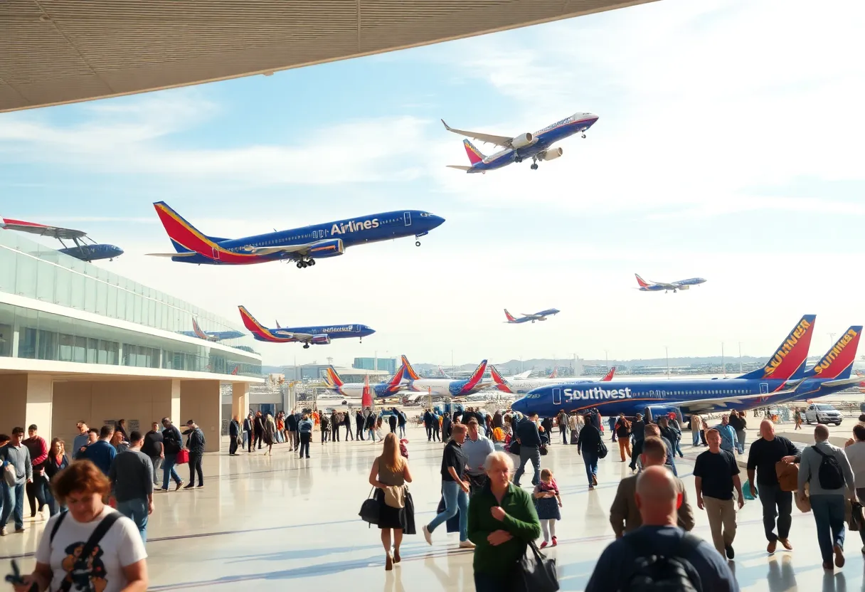 A Southwest Airlines plane at San Diego International Airport