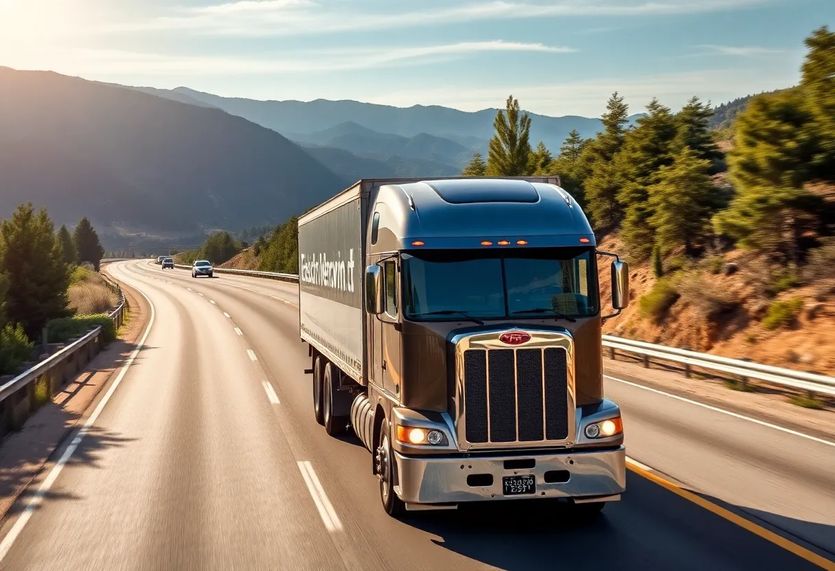 Heavy-duty truck on a California highway