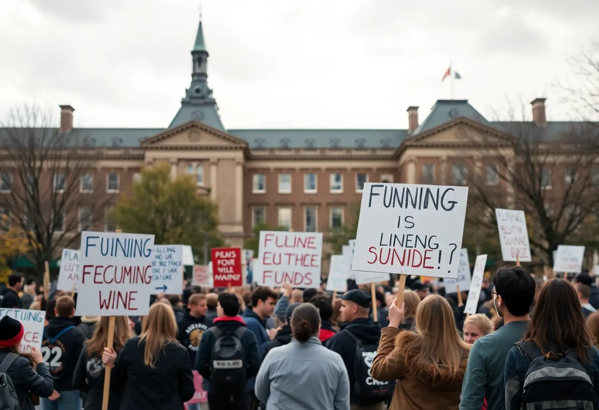 University campus illustrating funding challenges