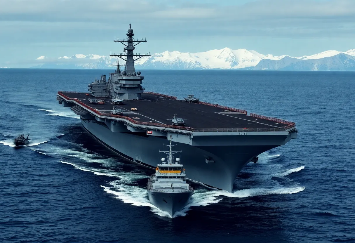 USS Abraham Lincoln and military vessels heading to Alaska