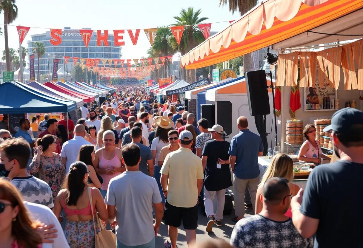 Festive atmosphere during San Diego weekend events with crowds and activities.